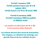 Les ateliers des grandes vacances des 2-5 ans